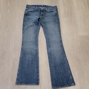 Seven7 Women's Flare Jeans in Classic Blue 'A Pocket'